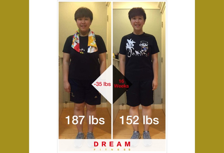 【Dream Fitness 成功個案 – Tammy 16 周激減 35 lb 的減肥故事】