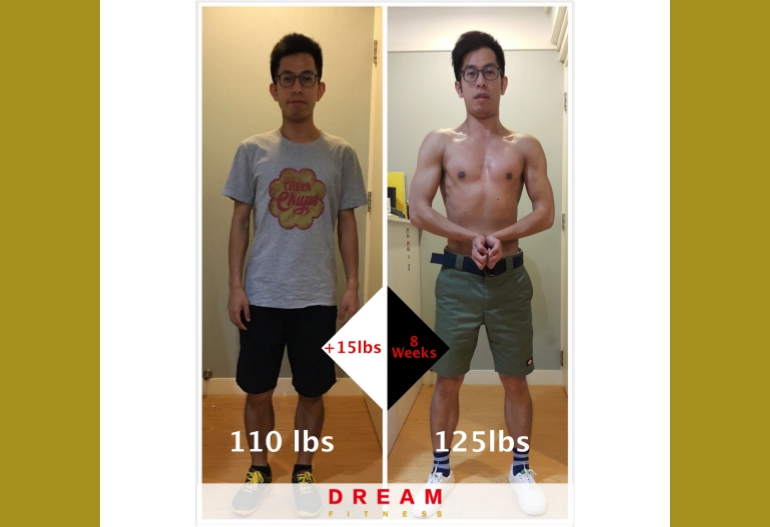 Dream Fitness 學員成功個案 – 學員 jeff 八周增肌增重15lb