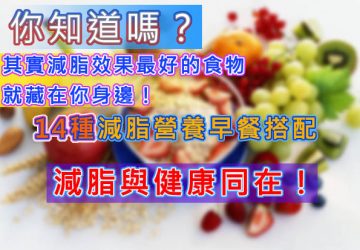 你知道嗎？其實減脂效果最好的食物就藏在你身邊！14種減脂營養早餐搭配，減脂與健康同在！！！